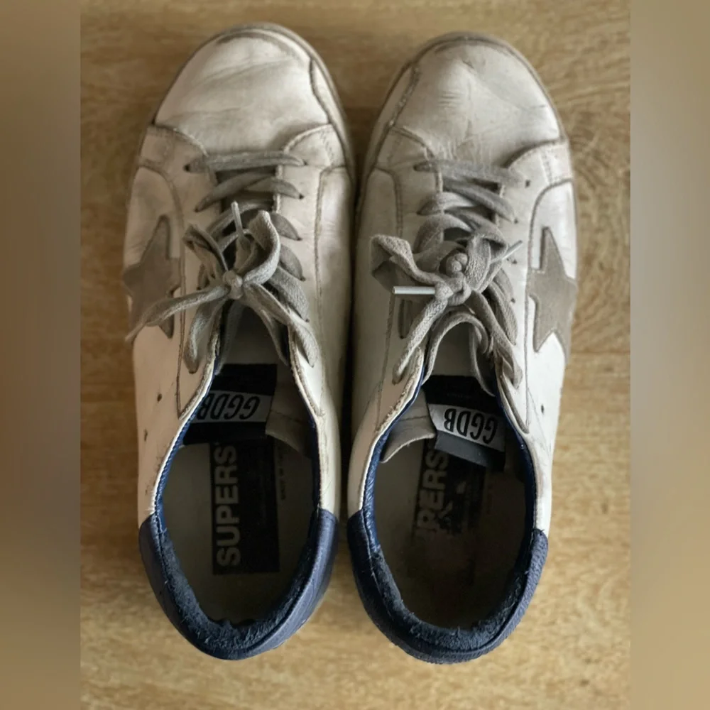Authentic  Golden Goose  White and Navy Sneakers. Size 39. - Picture 8 of 8